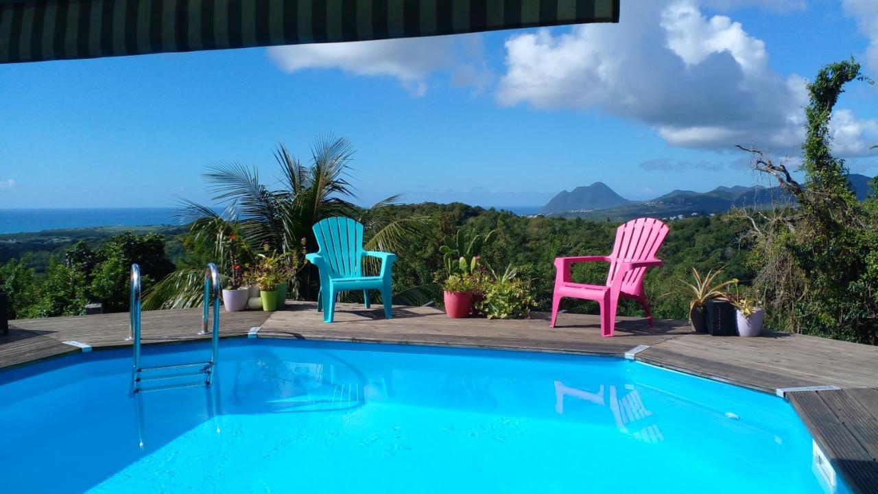 Chambre Chez L'Habitant Avec Piscine Privative Et Vue Panoramique Sur La Mer Des Caraibes Desmarinieres Exteriör bild