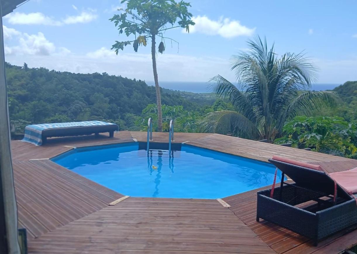 Chambre Chez L'Habitant Avec Piscine Privative Et Vue Panoramique Sur La Mer Des Caraibes Desmarinieres Exteriör bild
